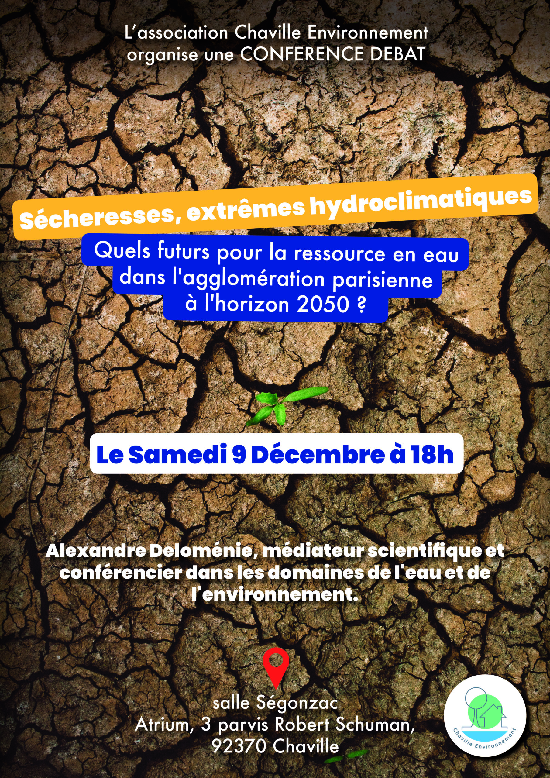 Lire la suite à propos de l’article Samedi 9 Décembre 2023 : Quels futurs pour la ressource en eau dans l’agglomération parisienne à l’horizon 2050 ?
